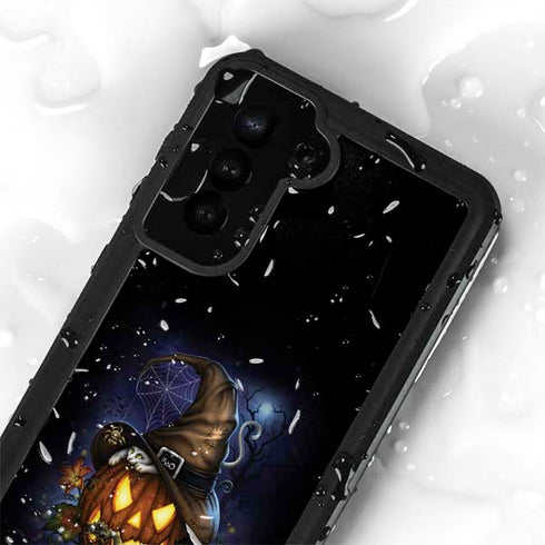 Halloween Cat and Jack O Lantern Pumpkin by Sarah Richter Galaxy S23 Plus Waterproof Case