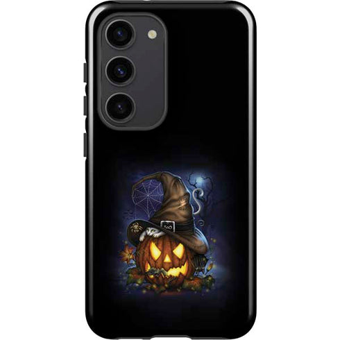 Halloween Cat and Jack O Lantern Pumpkin by Sarah Richter Galaxy S23 Pro Case