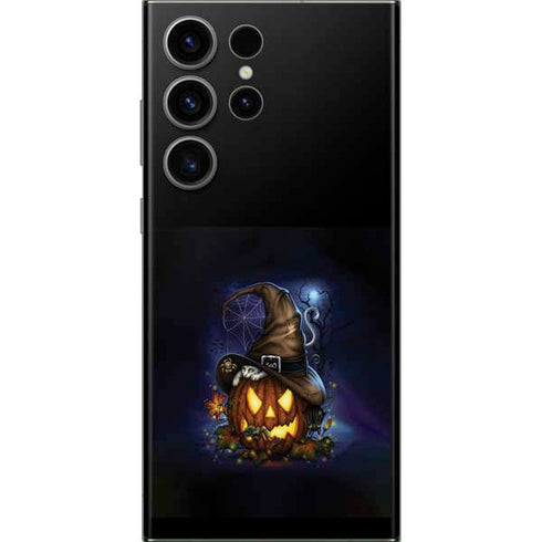 Halloween Cat and Jack O Lantern Pumpkin by Sarah Richter Galaxy S23 Ultra Skin