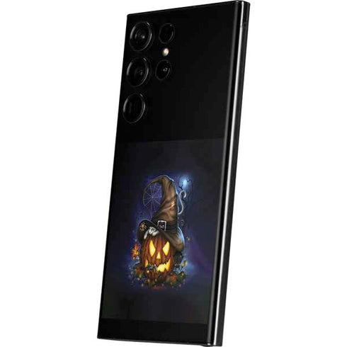 Halloween Cat and Jack O Lantern Pumpkin by Sarah Richter Galaxy S23 Ultra Skin