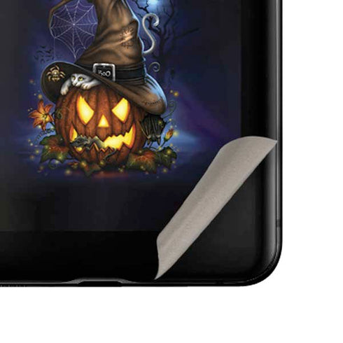 Halloween Cat and Jack O Lantern Pumpkin by Sarah Richter Galaxy Z Flip Skin