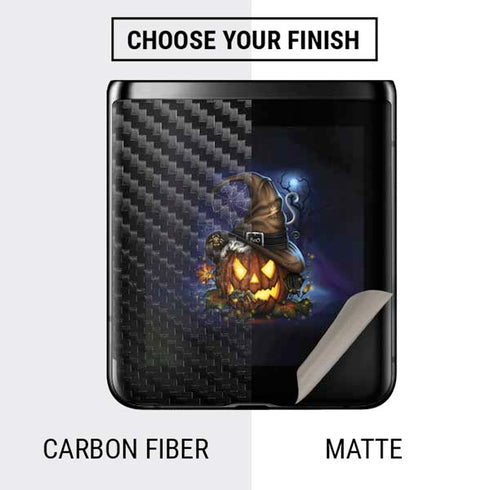 Halloween Cat and Jack O Lantern Pumpkin by Sarah Richter Galaxy Z Flip Skin