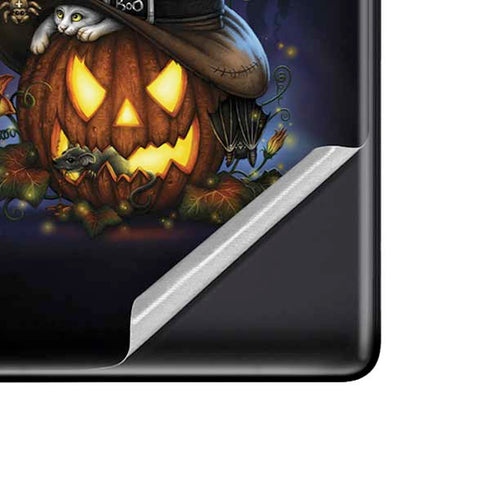 Halloween Cat and Jack O Lantern Pumpkin by Sarah Richter Google Pixel 6 Skin