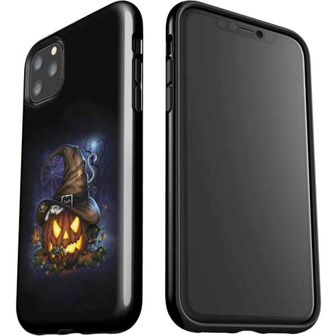 Halloween Cat and Jack O Lantern Pumpkin by Sarah Richter iPhone 11 Pro Max Impact Case
