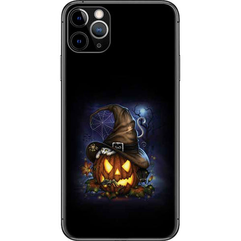 Halloween Cat and Jack O Lantern Pumpkin by Sarah Richter iPhone 11 Pro Max Skin