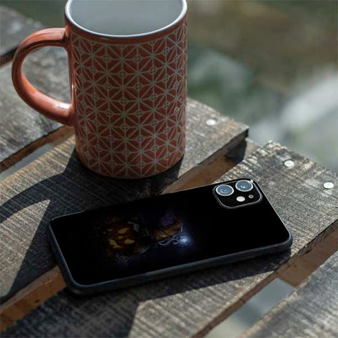Halloween Cat and Jack O Lantern Pumpkin by Sarah Richter iPhone 11 Skin