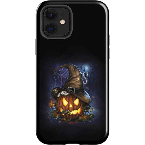 Halloween Cat and Jack O Lantern Pumpkin by Sarah Richter iPhone 12 Impact Case