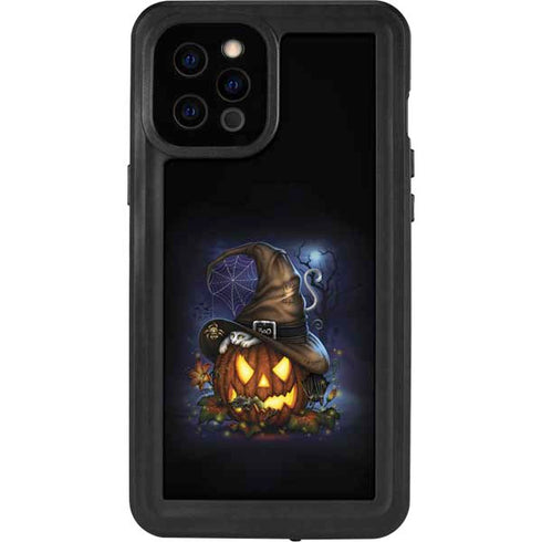 Halloween Cat and Jack O Lantern Pumpkin by Sarah Richter iPhone 12 Pro Max Waterproof Case