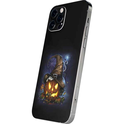 Halloween Cat and Jack O Lantern Pumpkin by Sarah Richter iPhone 12 Pro Skin