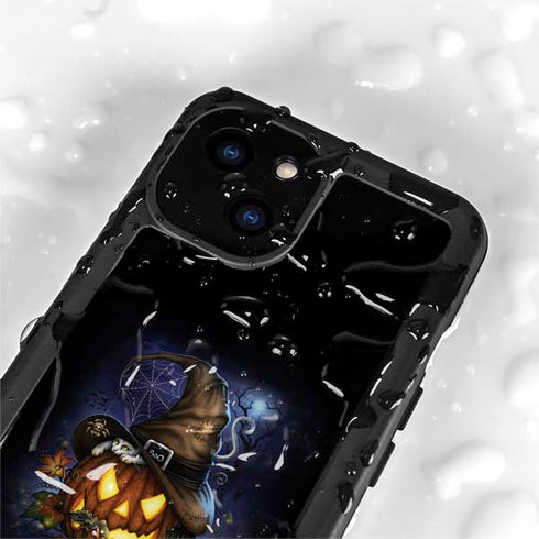 Halloween Cat and Jack O Lantern Pumpkin by Sarah Richter iPhone 13 Mini Waterproof Case
