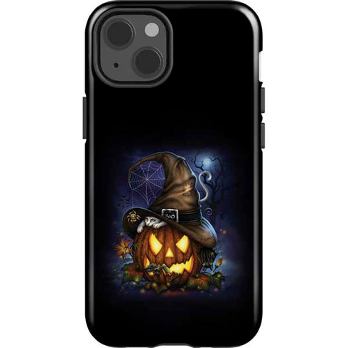 Halloween Cat and Jack O Lantern Pumpkin by Sarah Richter iPhone 15 Impact Case