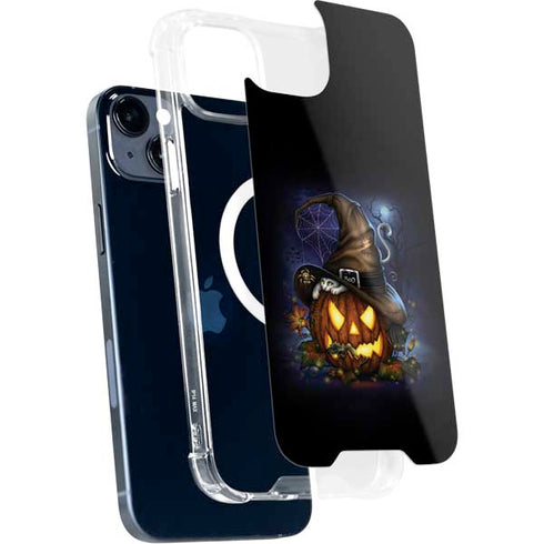 Halloween Cat and Jack O Lantern Pumpkin by Sarah Richter iPhone 15 MagSafe Case