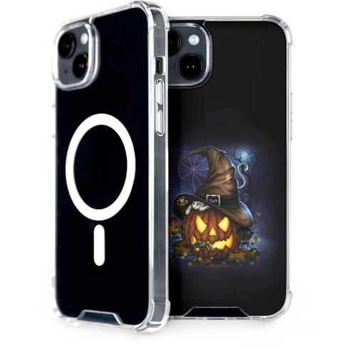 Halloween Cat and Jack O Lantern Pumpkin by Sarah Richter iPhone 15 Plus MagSafe Case