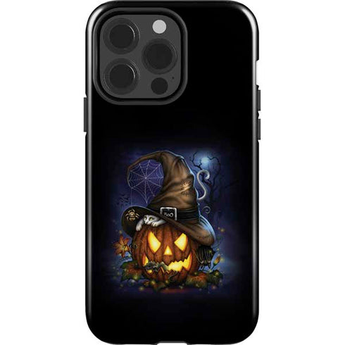 Halloween Cat and Jack O Lantern Pumpkin by Sarah Richter iPhone 15 Pro Impact Case