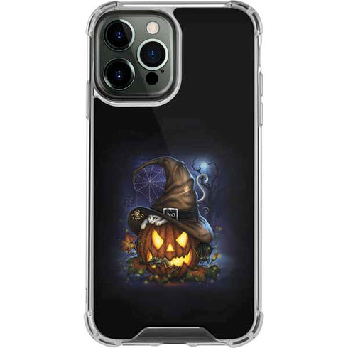 Halloween Cat and Jack O Lantern Pumpkin by Sarah Richter iPhone 14 Pro Max Clear Case