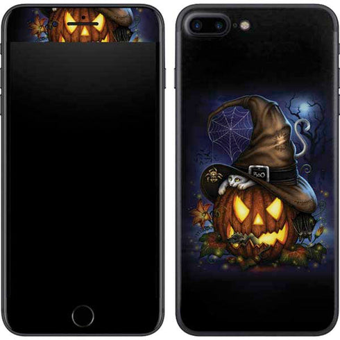 Halloween Cat and Jack O Lantern Pumpkin by Sarah Richter iPhone 7 Plus Skin