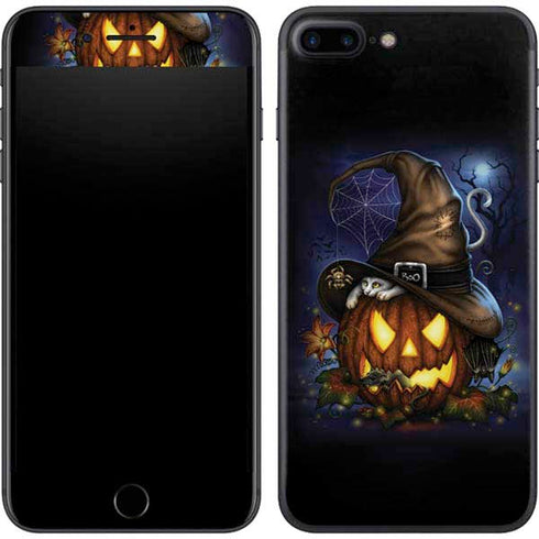 Halloween Cat and Jack O Lantern Pumpkin by Sarah Richter iPhone 8 Plus Skin