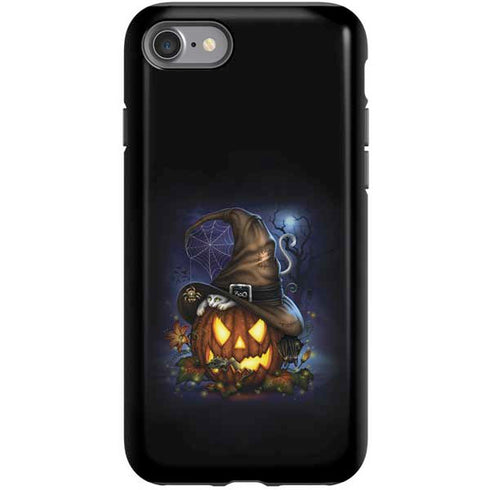 Halloween Cat and Jack O Lantern Pumpkin by Sarah Richter iPhone SE (2nd & 3rd Gen) Pro Case