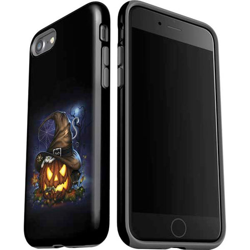 Halloween Cat and Jack O Lantern Pumpkin by Sarah Richter iPhone SE (2nd & 3rd Gen) Pro Case