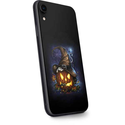 Halloween Cat and Jack O Lantern Pumpkin by Sarah Richter iPhone XR Skin