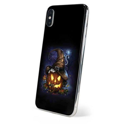 Halloween Cat and Jack O Lantern Pumpkin by Sarah Richter iPhone XS Max Skin
