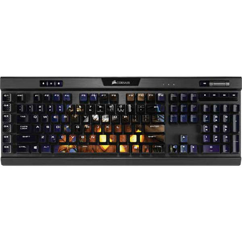 Halloween Cat and Jack O Lantern Pumpkin by Sarah Richter K95 RGB PLATINUM Mechanical Gaming Keyboard Skin