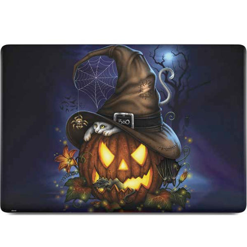 Halloween Cat and Jack O Lantern Pumpkin by Sarah Richter Apple MacBook Pro 15-inch Skin