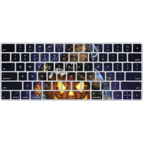 Halloween Cat and Jack O Lantern Pumpkin by Sarah Richter Magic Keyboard Skin