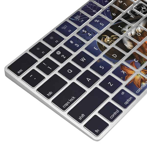 Halloween Cat and Jack O Lantern Pumpkin by Sarah Richter Magic Keyboard Skin