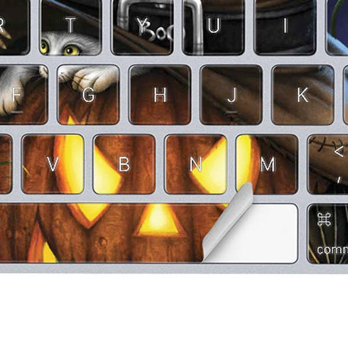 Halloween Cat and Jack O Lantern Pumpkin by Sarah Richter Magic Keyboard Skin