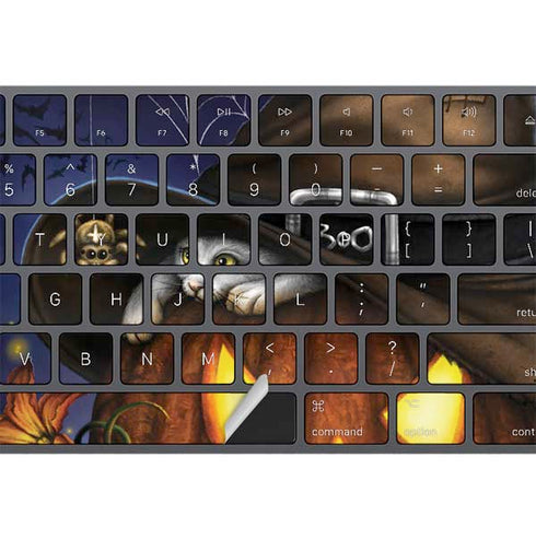 Halloween Cat and Jack O Lantern Pumpkin by Sarah Richter Magic Keyboard with Numeric Keypad Skin