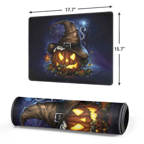 Halloween Cat and Jack O Lantern Pumpkin by Sarah Richter Gaming Mouse Pad
