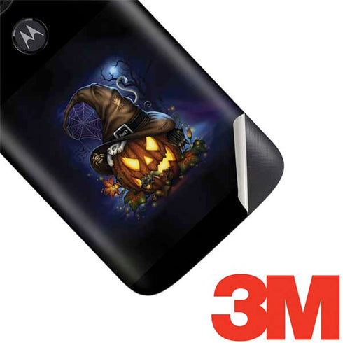 Halloween Cat and Jack O Lantern Pumpkin by Sarah Richter Moto E5 Play Skin