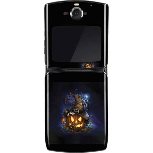 Halloween Cat and Jack O Lantern Pumpkin by Sarah Richter Motorola RAZR Skin