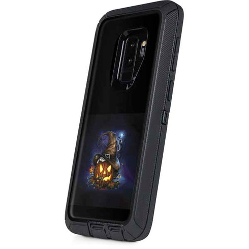 Halloween Cat and Jack O Lantern Pumpkin by Sarah Richter Otterbox Defender Galaxy Skin