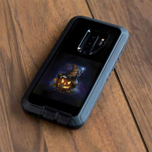 Halloween Cat and Jack O Lantern Pumpkin by Sarah Richter Otterbox Defender Galaxy Skin