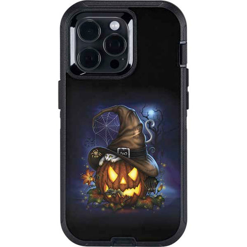 Halloween Cat and Jack O Lantern Pumpkin by Sarah Richter Otterbox Defender iPhone Skin