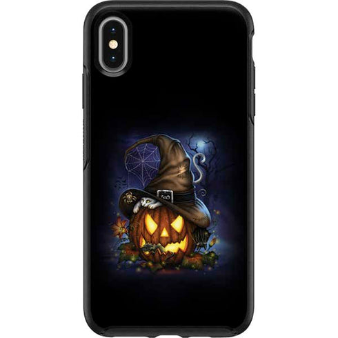 Halloween Cat and Jack O Lantern Pumpkin by Sarah Richter Otterbox Symmetry iPhone Skin