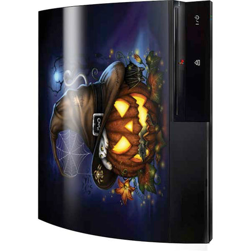 Halloween Cat and Jack O Lantern Pumpkin by Sarah Richter Playstation 3 & PS3 Skin