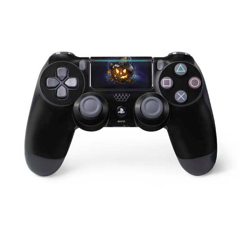 Halloween Cat and Jack O Lantern Pumpkin by Sarah Richter PS4 Pro/Slim Controller Skin