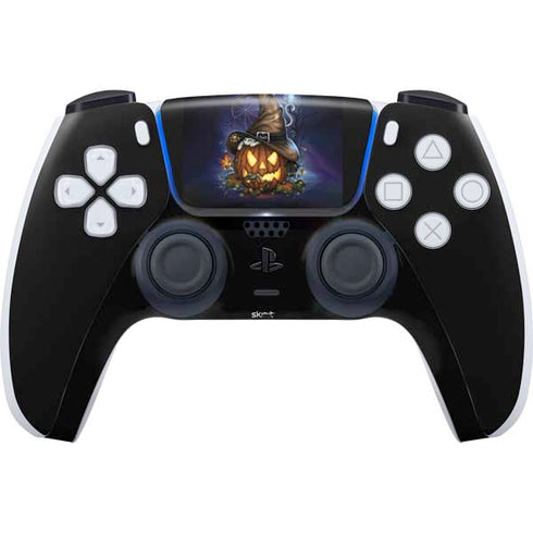 Halloween Cat and Jack O Lantern Pumpkin by Sarah Richter PS5 Controller Skin