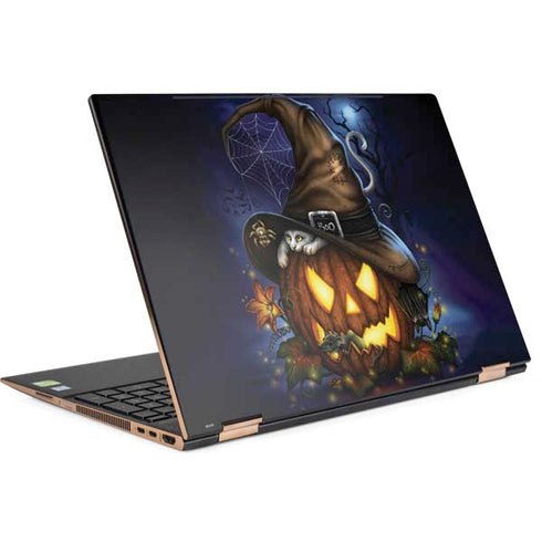 Halloween Cat and Jack O Lantern Pumpkin by Sarah Richter HP Spectre Skin