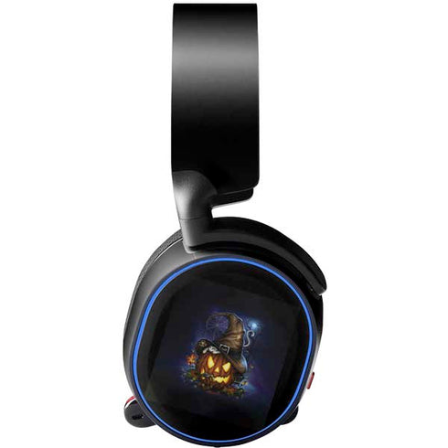 Halloween Cat and Jack O Lantern Pumpkin by Sarah Richter SteelSeries Arctis 3 Skin