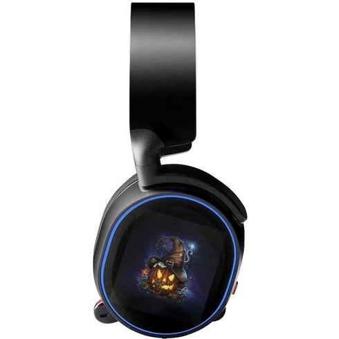 Halloween Cat and Jack O Lantern Pumpkin by Sarah Richter SteelSeries Arctis 5 Skin