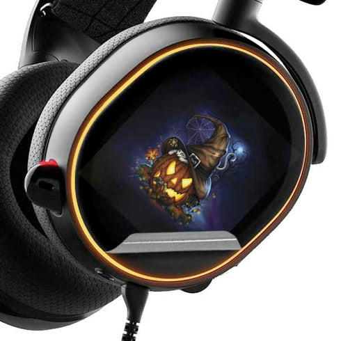 Halloween Cat and Jack O Lantern Pumpkin by Sarah Richter SteelSeries Arctis 5 Skin