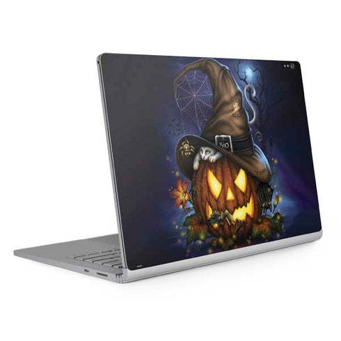 Halloween Cat and Jack O Lantern Pumpkin by Sarah Richter Surface Book 2 13.5in Skin