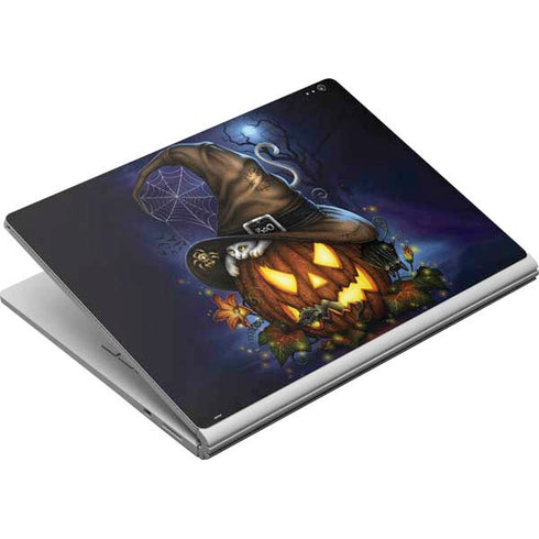 Halloween Cat and Jack O Lantern Pumpkin by Sarah Richter Surface Book Skin