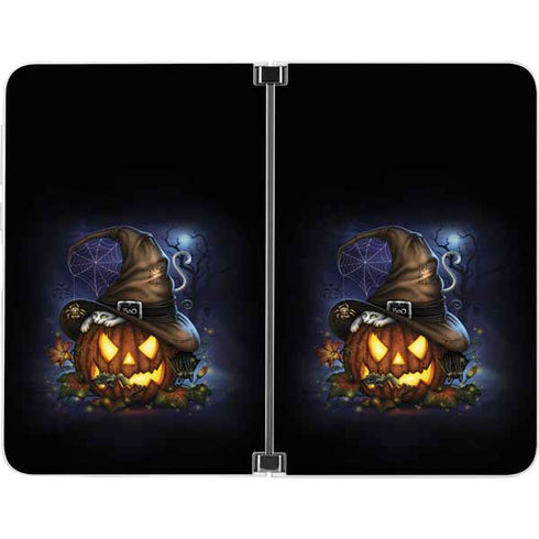Halloween Cat and Jack O Lantern Pumpkin by Sarah Richter Surface Duo Skin