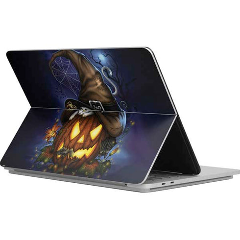 Halloween Cat and Jack O Lantern Pumpkin by Sarah Richter Surface Laptop Studio Skin