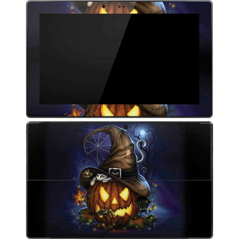 Halloween Cat and Jack O Lantern Pumpkin by Sarah Richter Surface Pro Tablet Skin